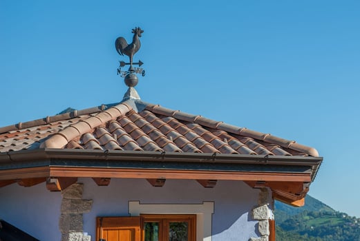 Roof with compass e Wind vane for wind direction photo