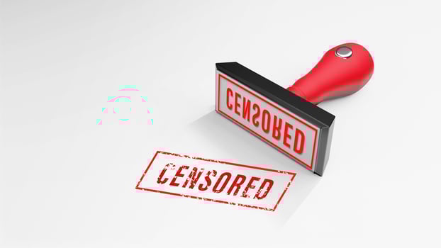 CENSORED rubber Stamp 3D rendering photo