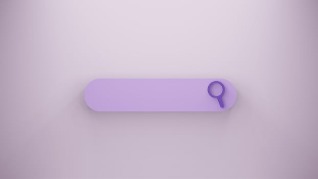 search bar or magnifying glass in blank 3d rendering photo