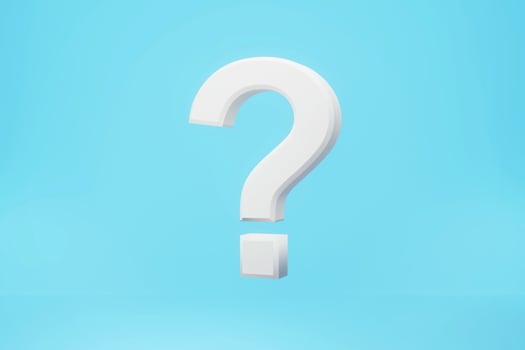 Question mark on a blue background. 3d rendering. photo