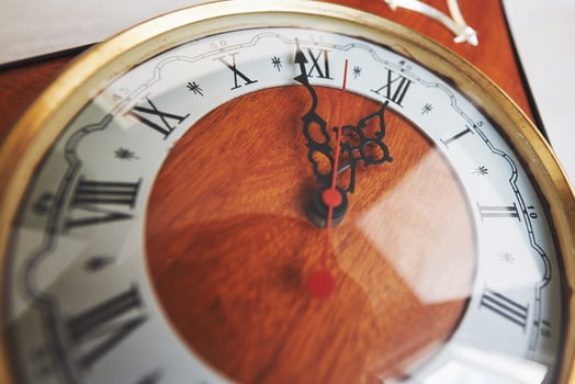 Happy New Year at midnight 2018, Old wooden clock photo