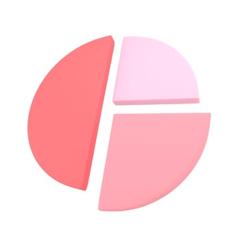 Circle diagram graph icon. Simple 3d render illustration. photo