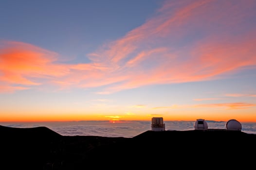 Sunset from a mountain observatory photo
