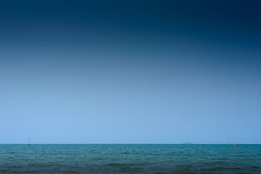 The sea and wave in the evening. photo