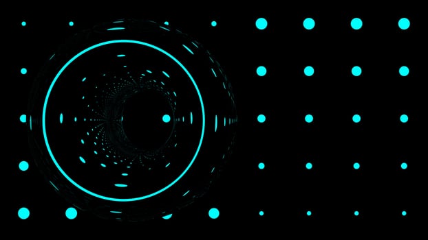 Scifi blue led futuristic tunnel display photo