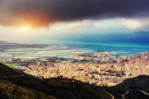 The view from the heights of the city. photo