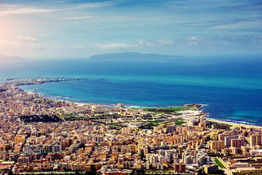 The view from the heights of the city. photo
