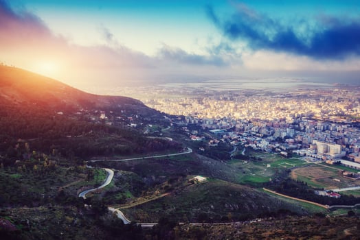 The view from the heights of the city. photo