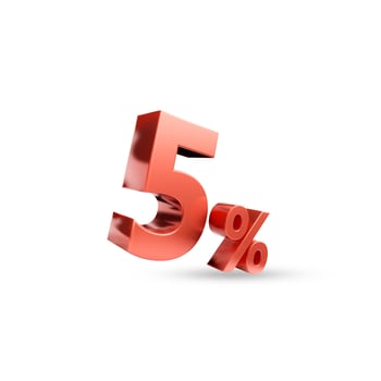 Red price promotion symbol , 3D render photo