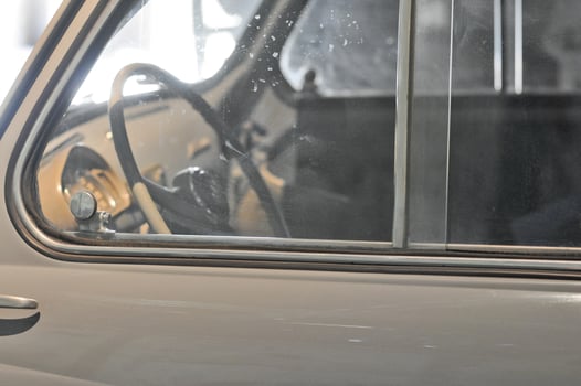 Detail of an old vintage car interior photo