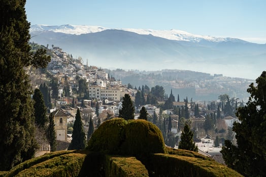 View of the city of Granada and Sierra Nevada photo