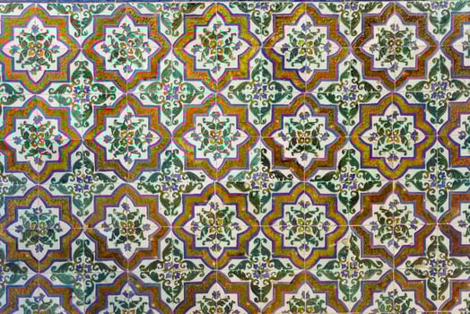 Ceramic walls in the Alhambra of Granada. photo