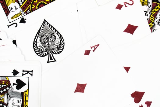 Playing cards, Ace suit with back on white background. photo