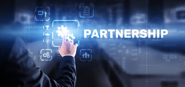 Partnership of companies. Collaboration. Business Technology Internet concept photo