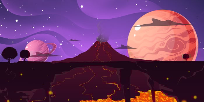 the view of the volcano erupting accompanied by a beautiful view of the sky photo