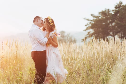 Happy woman with her husband photo