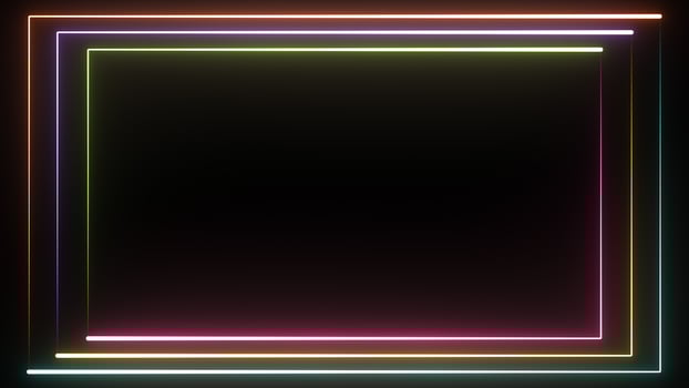 Neon muticolor border technology background photo