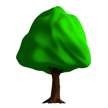 Front view of Plant.3d rendering illustration photo