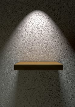 Generic Shelf on Textured Wall for Product Placement photo