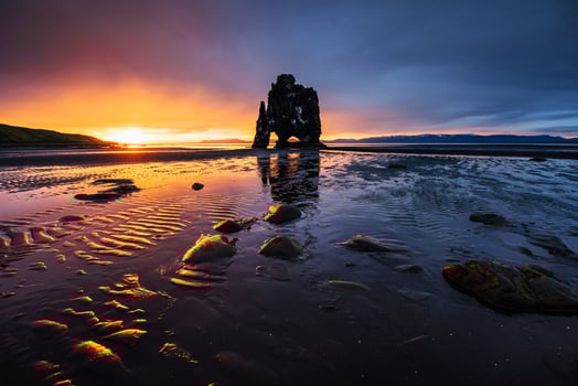 Hvitserkur is a spectacular rock in the sea on the Northern coas photo