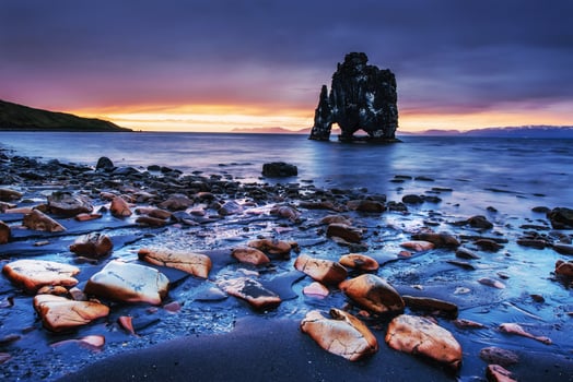 Hvitserkur is a spectacular rock in the sea on the Northern coas photo