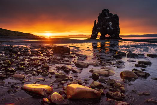Hvitserkur is a spectacular rock in the sea on the Northern coas photo