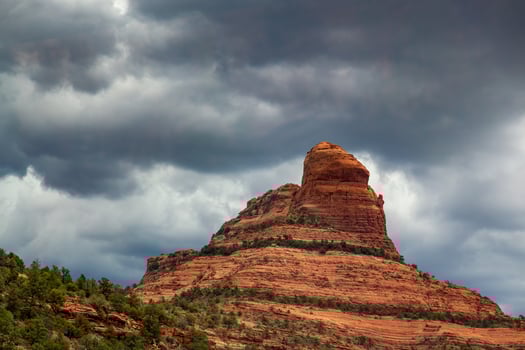 Mountains surrounding Sedona in stormy conditions photo