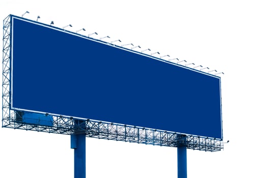 Blank billboard on white background photo