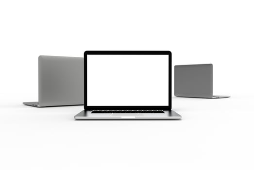 Modern laptop isolated on white background. 3D Illustration. photo