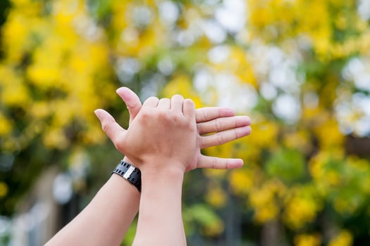 My hand and my black watch photo