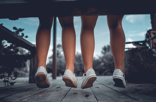 Two girls Sit down In the lonely days. And the love of two people. photo