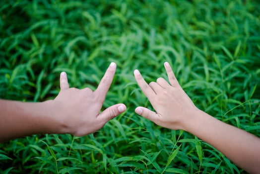 Hands and nature love Bright love Have to give each other Love and beauty in a natural way. photo