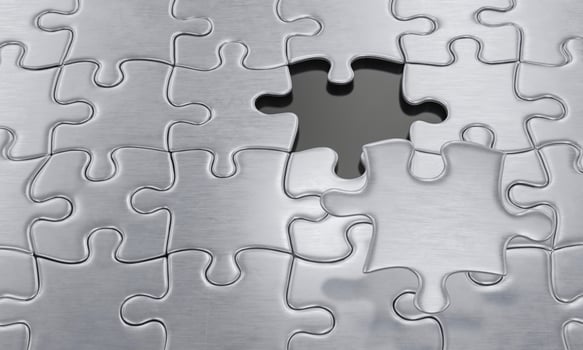 Jigsaw or puzzle Bright silver metal floor. Glossy black spaces. To convey the complete fulfillment. 3D Rendering photo