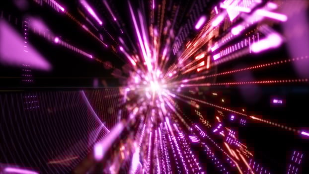 Digital cyberspace with particles and Technology Digital network connections. Geometric abstract  backgrounds photo
