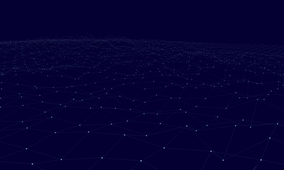 Network connection dots and lines on dark blue gradation background. Technology background. Plexus. Big data background. 3d rendering. photo