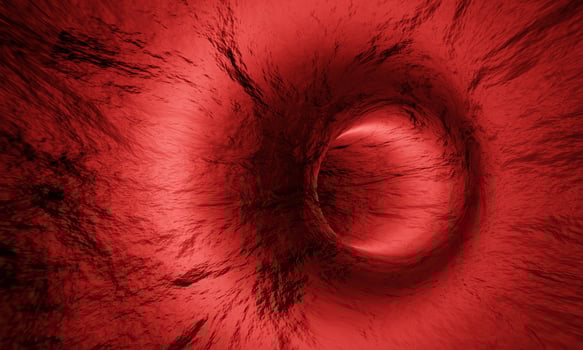 Mockup inside human blood vessel. 3D Rendering. photo
