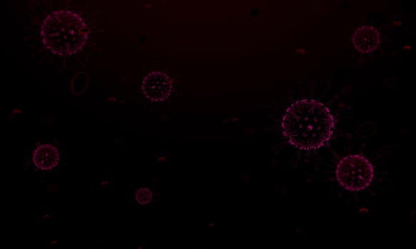 Covid-19 virus nCoV Concept. Abstract bacteria or virus cell in spherical shape with long antennas. Corona virus from  Wahan , China crisis concept. Pandemic or virus infection concept - 3D Rendering. photo
