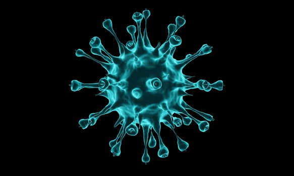 Coronavirus disease COVID-19 infection medical illustration. China pathogen respiratory influenza covid virus cells. New official name for Coronavirus disease named COVID-19. 3D Rendering. photo