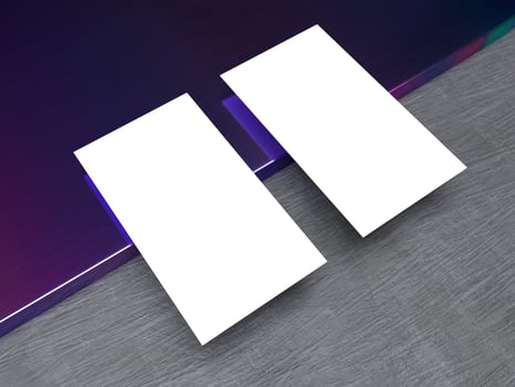 Double businesscard stack mockup photo