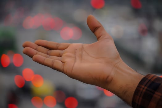 Hand image with a beautiful background photo