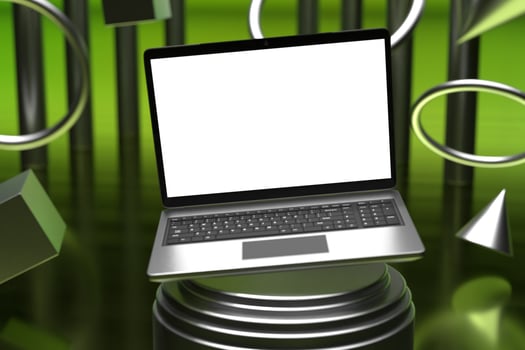 Macbook laptop screen mockup template photo
