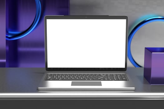 Macbook laptop screen mockup template photo