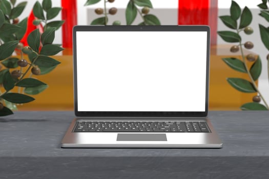 Macbook laptop screen mockup template photo