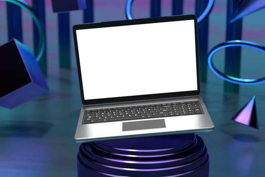 Macbook laptop screen mockup template photo