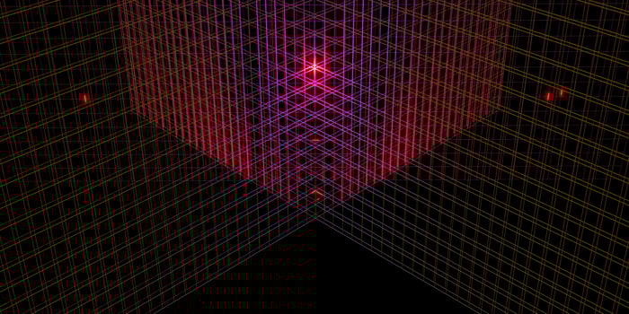 neon grid laser background neon light 80s 3d illustration photo