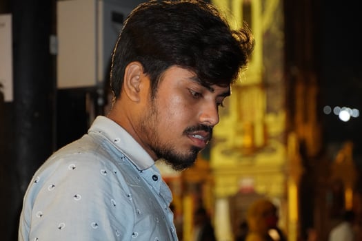 a man was in thinking photo