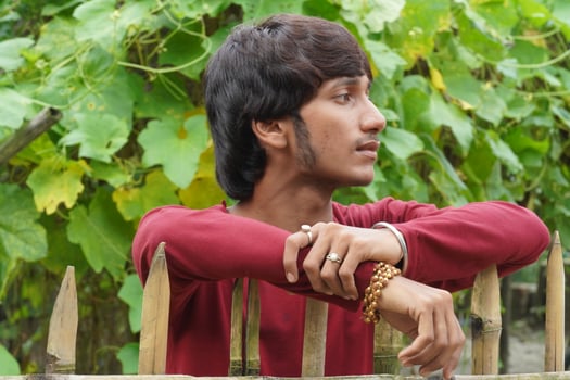boy was in thinking photo