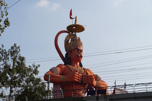 Hindu Lord Hanuman Statue image photo