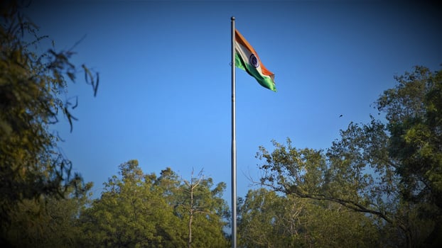indian flag sly in the sky image photo