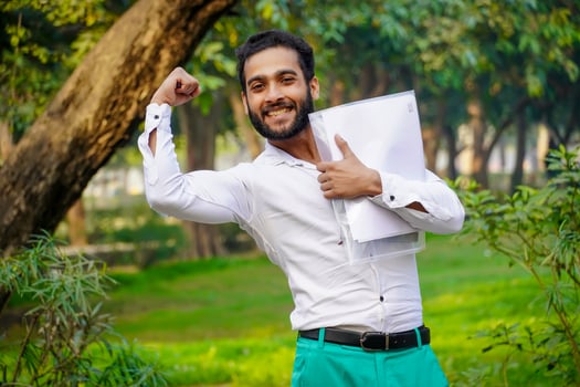 Cleared exam Indian boy images college student Indian photo